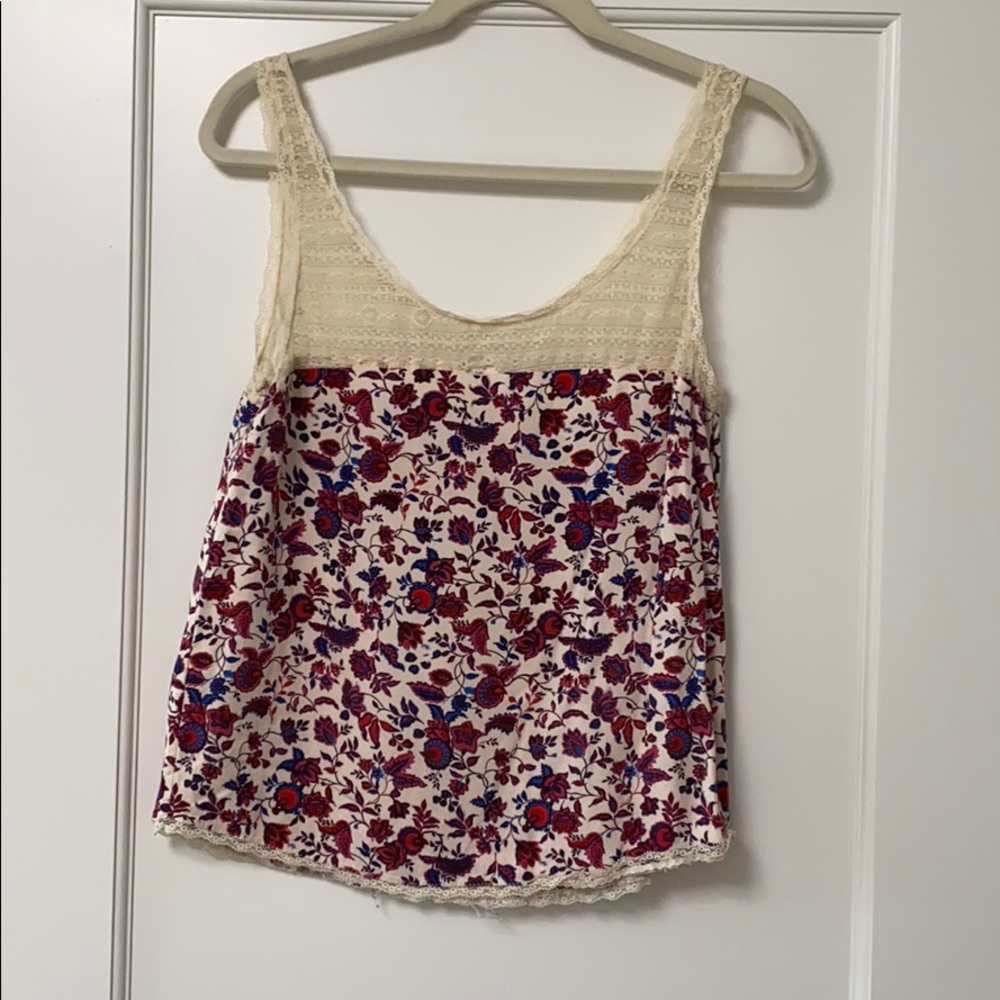 Jack Wills floral print and lace top